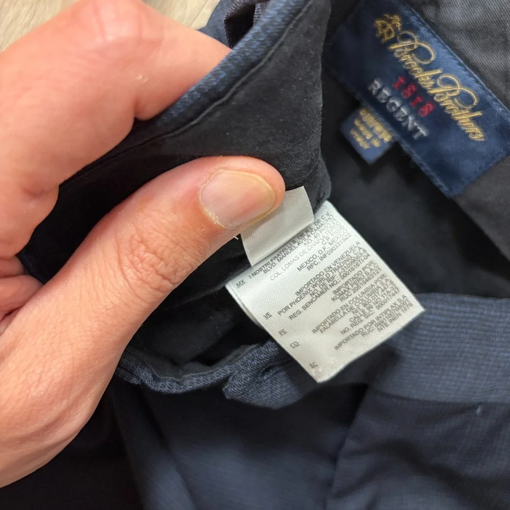 Brooks Brothers 1818 Regent Mens Suit Pants 40R W34 Navy Wool Reda Made in Italy